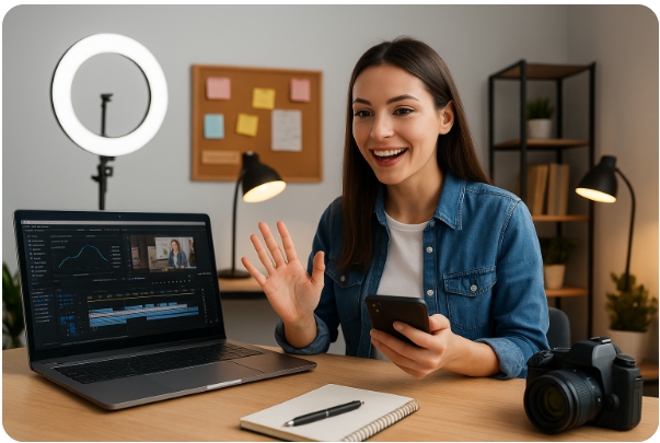 HTK Közösségi média tartalomgyártás AI kép